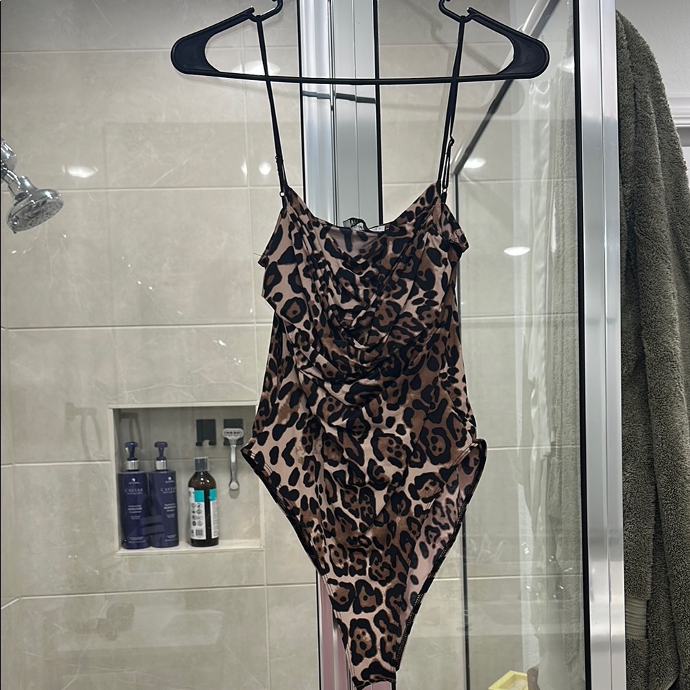Zara Bodycon Bodysuit with Animal Print